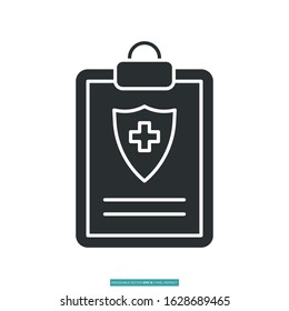Health insurance icon vector illustration logo template for many purpose. Isolated on white background.
