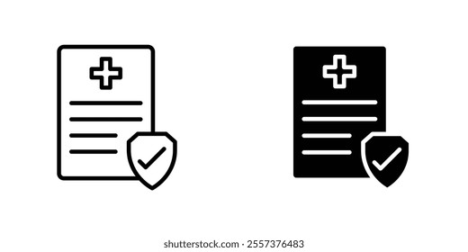 Health insurance Icon vector. liner and flat style icons set.