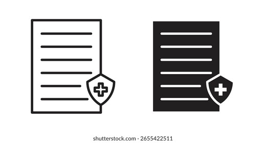 Health insurance icon vector, solid illustration, pictogram isolated color editable