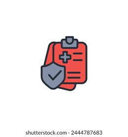 health insurance icon. vector.Editable stroke.linear style sign for use web design,logo.Symbol illustration.