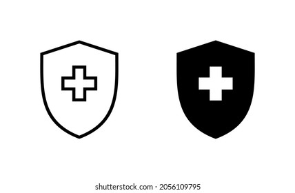 Health insurance icons set. Insurance health document sign and symbol