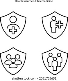 health insurance icons set isolated on white background. health insurance icon thin line outline linear health insurance symbol for logo, web, app, UI. 