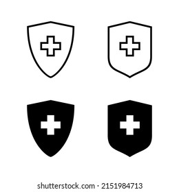 Health insurance icons vector. Insurance health document sign and symbol