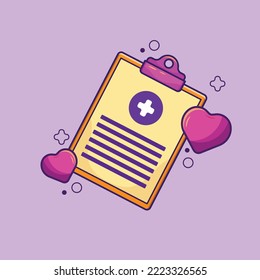 Health Insurance Illustration with Clipboard in Cartoon Style