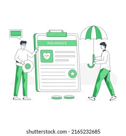 Health insurance illustration designed in flat style 


