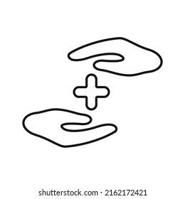 Health insurance line symbol, vector icon for user interface.