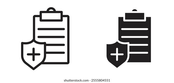 Health insurance liner icon vector set.