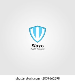 Health Insurance Logo in form of a W letter with the abstract blue shield. The logo could be modified as your need.