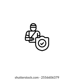 health insurance outline icon and illustration