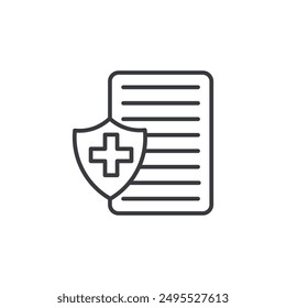Health insurance outlined icon isolated on white background