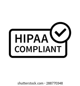 Health Insurance Portability and Accountability Act - HIPAA badge line art icon for apps and websites
