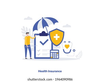 Health insurance, Health protection policy concept vector illustration 