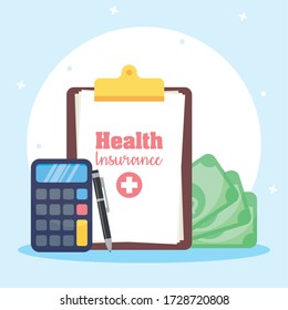 health insurance service with medical order vector illustration design