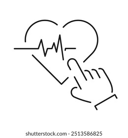 Health insurance, social responsibility. Medical check up and Medicine Hospital line icon