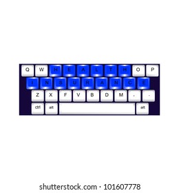 Health Insurance spelled out on keyboard Vector