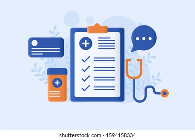 health insurance vector illustration. modern medical concept flat design