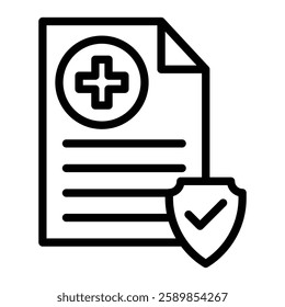 Health Insurance Vector Line Icon Design For Personal And Commercial use