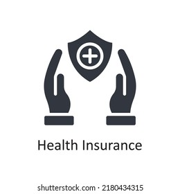 Health Insurance vector Solid Icon Design illustration. Medical Symbol on White background EPS 10 File