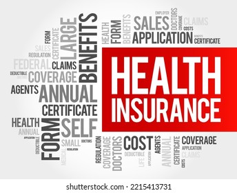 Health Insurance Word Cloud Collage, Healthcare Concept Background