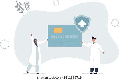Health insurance.Doctor offering medical insurance policy contract..Medicine and healthcare concept.