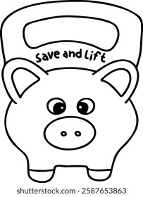 Health investment and wellness returns. Piggy bank with a motivational message