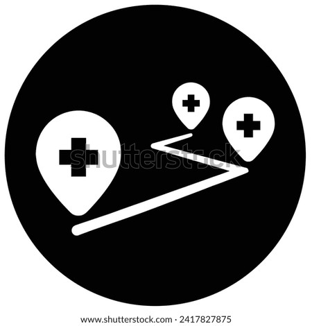 Health Journey solid icon. Path to Treatment icon. 