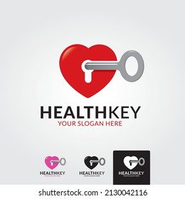 Health key logo template - vector