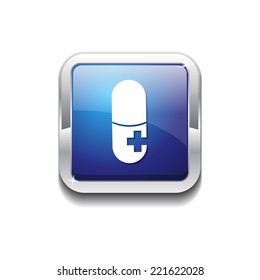 Health Kit Blue Vector Icon Button