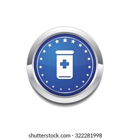 Health Kit Blue Vector Icon Button