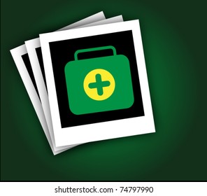 health kit in frame isolated background