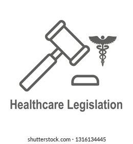 Health Laws And Legal Icon Set | Various Aspects Of The Legal System