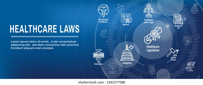 Health Laws And Legal Icon Set | Various Aspects Of The Legal System