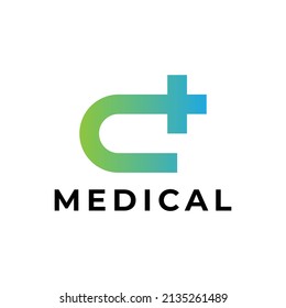 health letter C logo template. B plus logo.