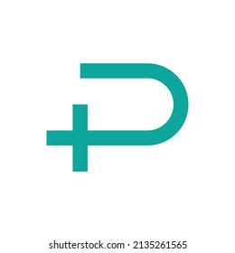 health letter P logo template. B plus logo.