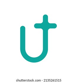 health letter U logo template. B plus logo.