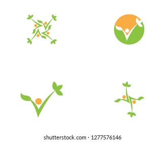 Health life logo design vector