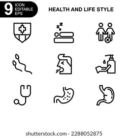 health and life style icon or logo isolated sign symbol vector illustration - high quality black style vector icons