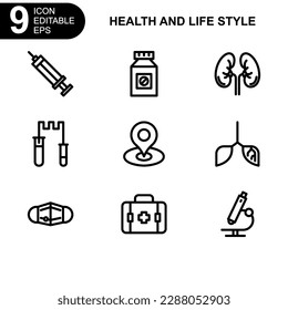 health and life style icon or logo isolated sign symbol vector illustration - high quality black style vector icons