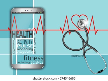 Health lifestyle modern technology, smartphone monitoring.