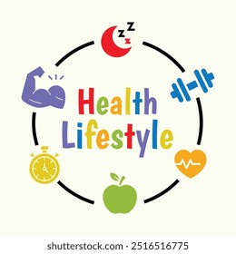 Health Lifestyle, Word Cloud Art, Wall Décor, Wall Branding, Vinyl Decal Sports Motivational Print Art	