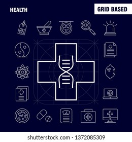 Health Line Icon for Web, Print and Mobile UX/UI Kit. Such as: Ambulance, Medical, Healthcare, Hospital, Medical, Pills, Tablet, Medicine, Pictogram Pack. - Vector