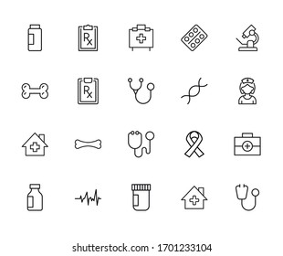health line icons set. Stroke vector elements for trendy design. Simple pictograms for mobile concept and web apps. Vector line icons isolated on a white background. 
