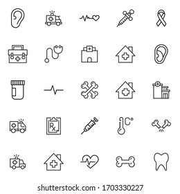 health line icons set. Stroke vector elements for trendy design. Simple pictograms for mobile concept and web apps. Vector line icons isolated on a white background. 
