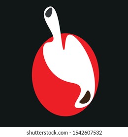 health logo with black, white and red color