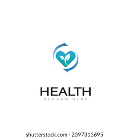 health logo care medical clinic brand heart