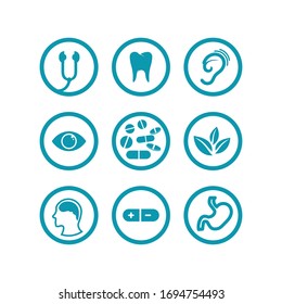  health logo care, medical, medicine, meditation and hospital design icon vector