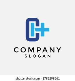 the health logo combines the letters C, H and the plus symbol. edoitable and easy to custom.