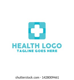 Health Logo Design With Flat Style Concept. Geometric Logotype. Care And Wellness Emblem For Clinic. Healthy Icon For Medical. Creative And Modern Healthcare Graphic Idea.