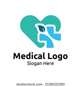 Design des Health Logos: Herz- und Natursymbol