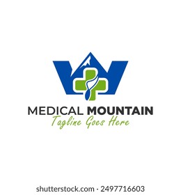 health logo design on mountain with letter W